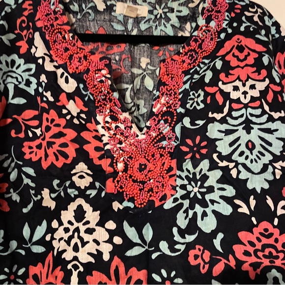 Linen boho beaded tunic in excellent condition - Picture 3 of 4